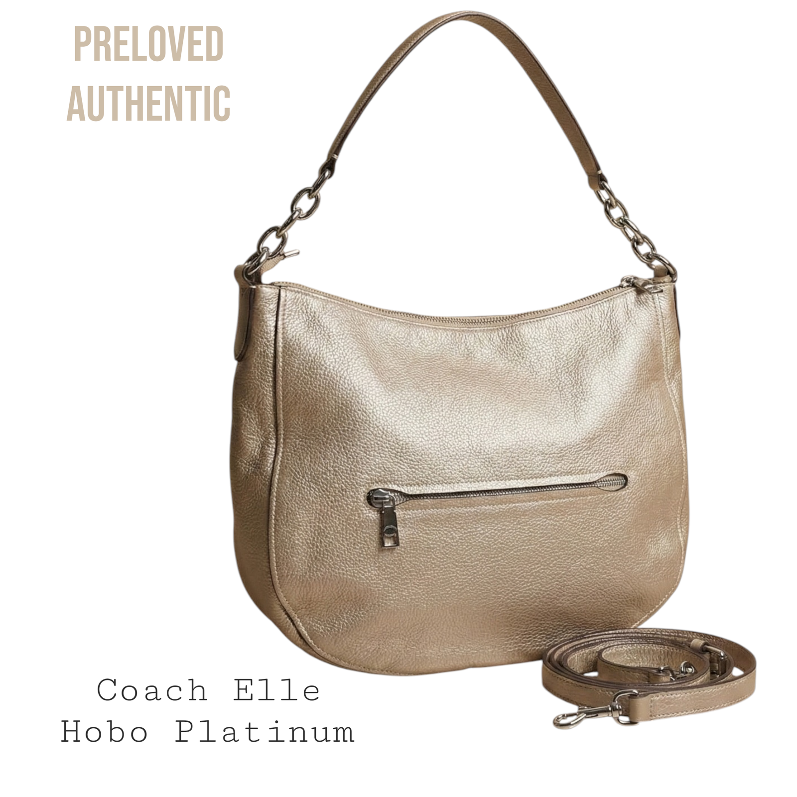 Preloved | Coach Elle Hobo Platinum — Elegan, Premium dan Tetap Nyaman Dipakai! - Gambar 2
