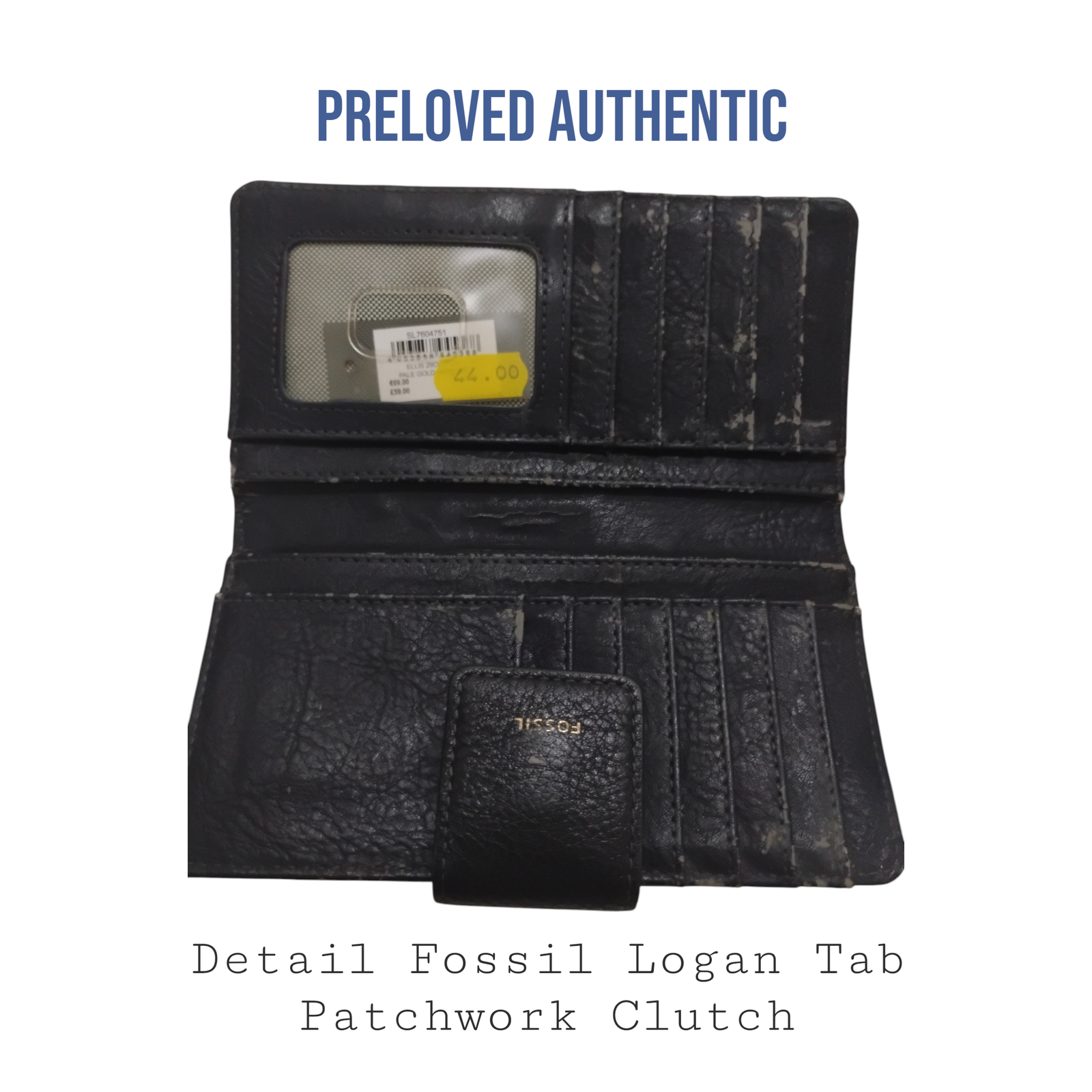 Preloved | Fossil Logan Tab Patchwork Clutch – Unik, Colorful & Stylish! - Gambar 4